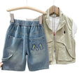 Casual Washed Denim Shorts for Boys Kids Summer Cotton Pants Mid-Length Five-Quarter Pants Wholesale