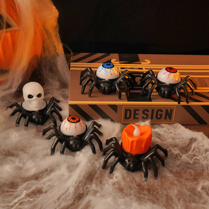Halloween Spider LED Electronic Candle Light, Fake Spider Night Light, Party Horror Atmosphere Prop Lamp