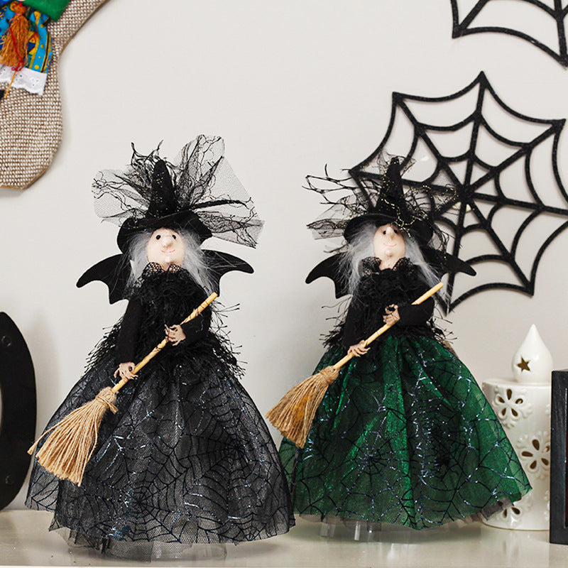 Halloween Decoration Witch Doll Tree Top Star Desktop Ornament Figurine