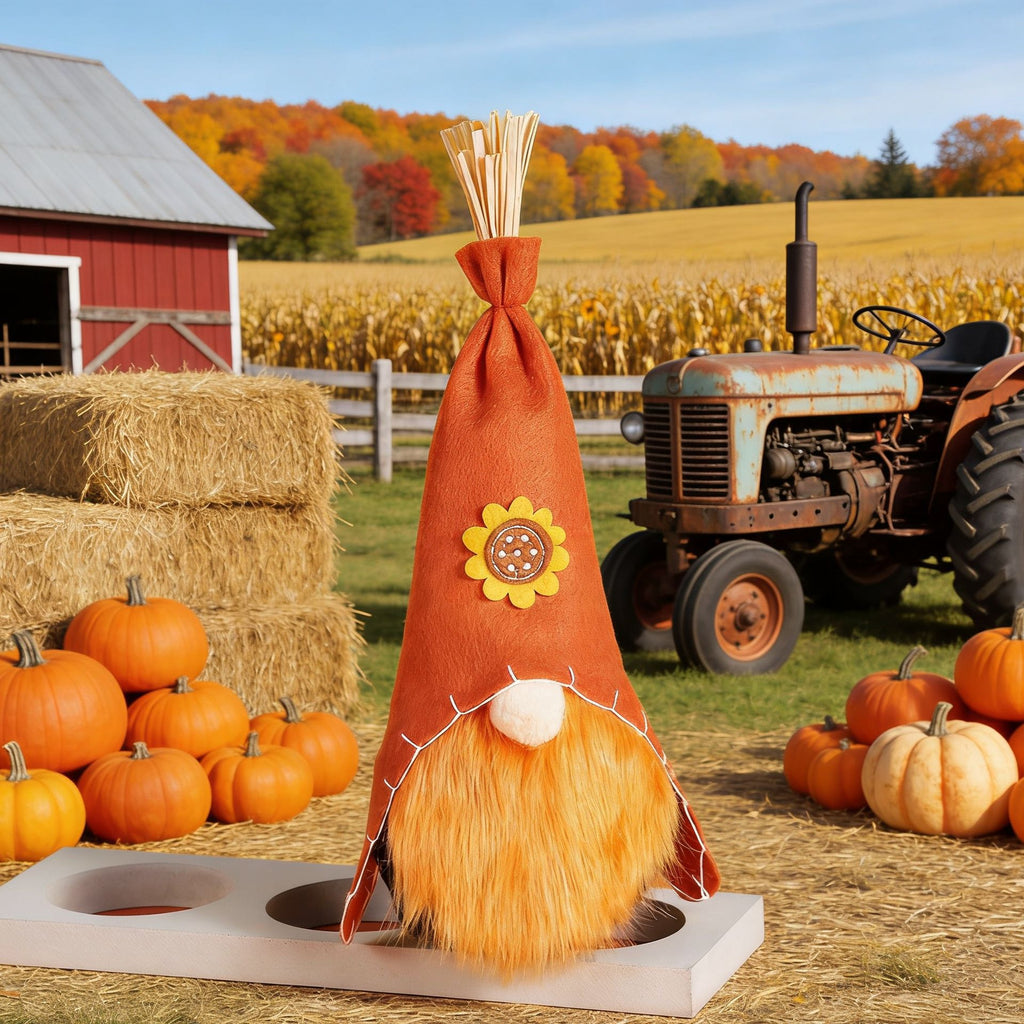 New Harvest Festival Sunflower Rudolph Thanksgiving Dwarf Faceless Doll Desktop Window Display Figurine