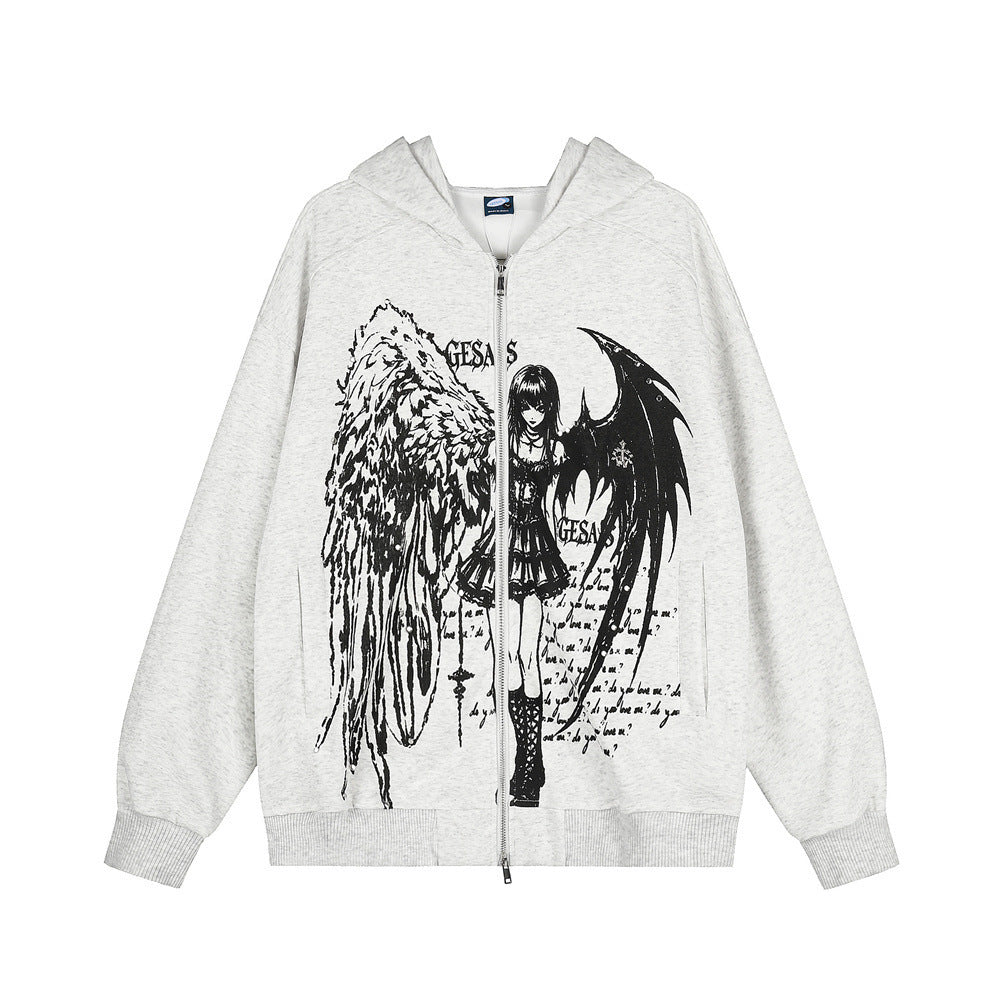 Angel made old hooded sweatshirt