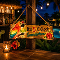 Creative Resin Craft Parrot Pendant Time Reminder Home Outdoor Hanging Decor