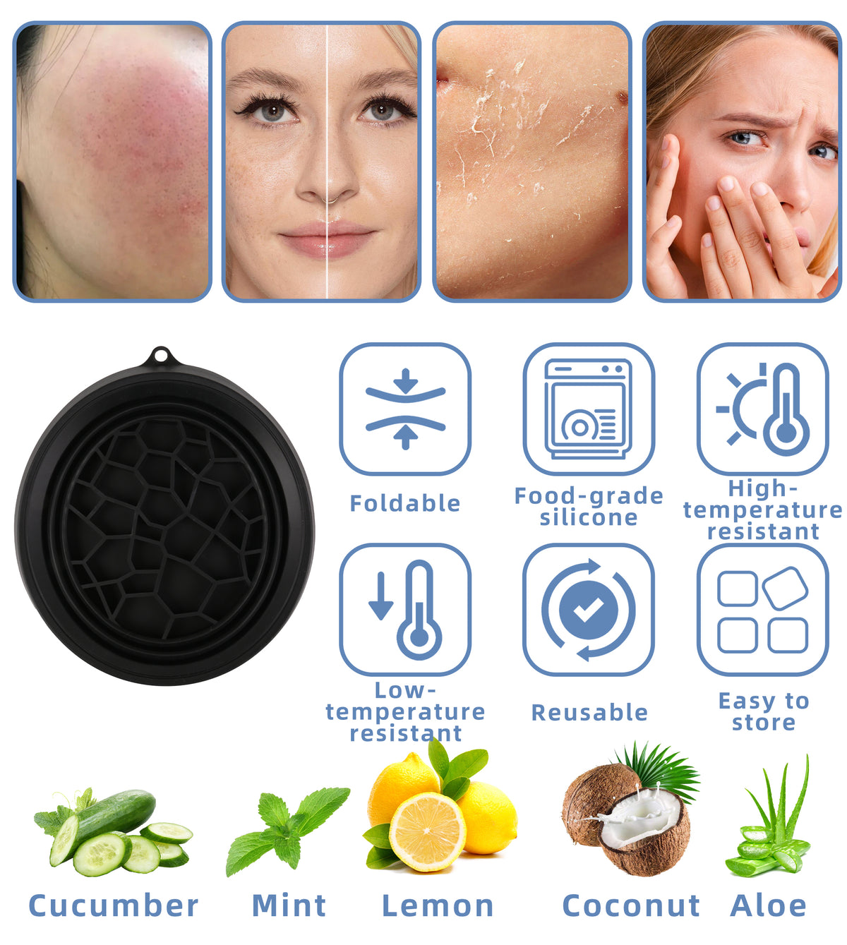 Silicone Ice Bath Washbasin Relief Stress Improved Blood Circulation Ice Washbowl Foldable Rapid Cooling Bathing Travel