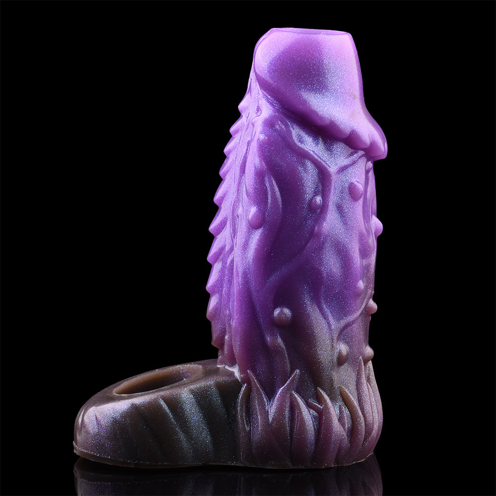 Dog knot hollow penis cover for men wearing masturbator penis thickening silicone wolf tooth cover