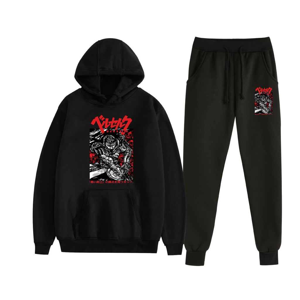 Berserk Sword Wind Legend Casual Trendy Cartoon Text Print Unisex Hoodie Set