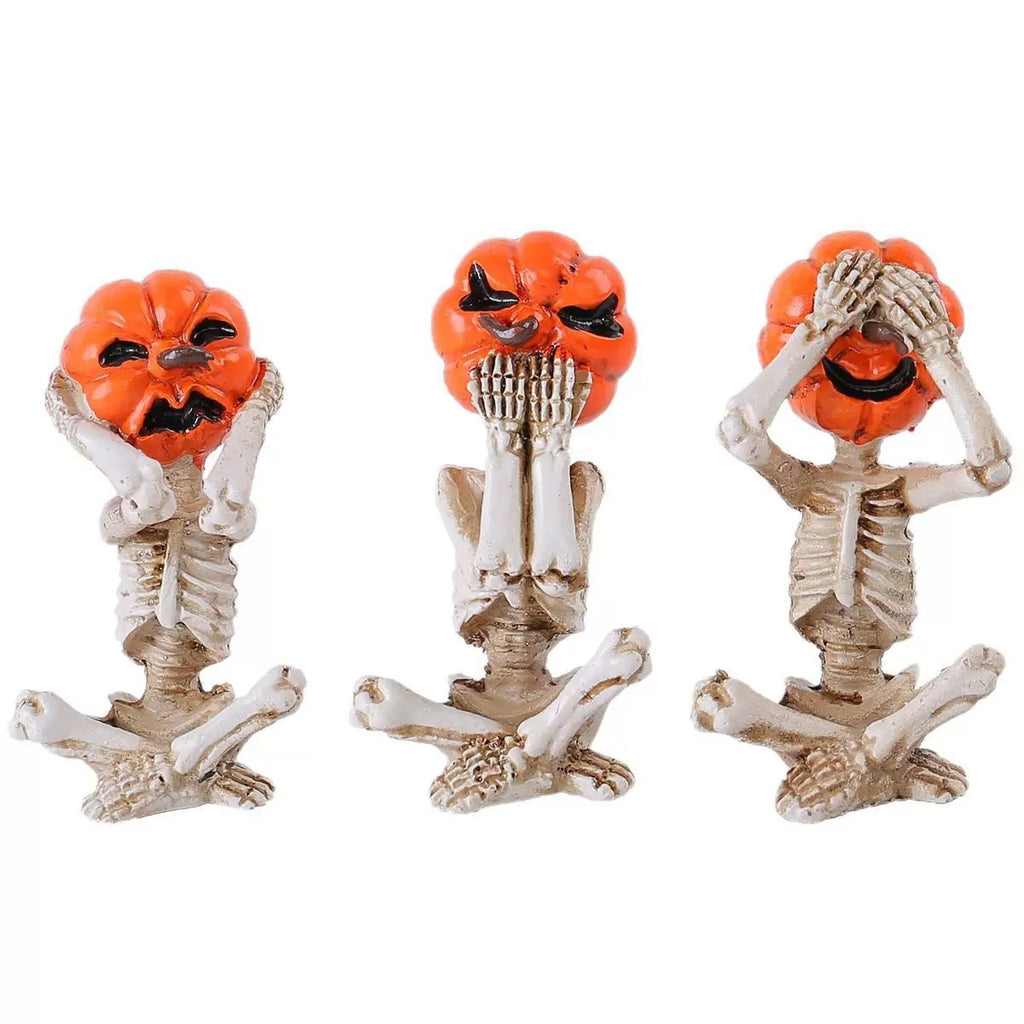 Meditation Yoga Pumpkin Head Skull Doll Decoration Halloween Horror Doll Scene Prop Horror Figurine