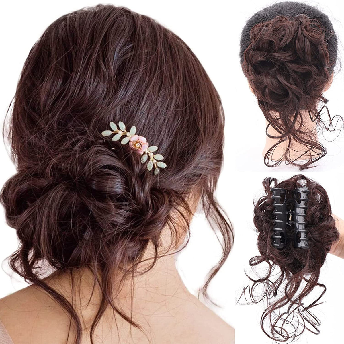 Marubeni Head Fluffy Wig Hair Accessories Hair Accessories Realistic Girls Comfortable Black Soft Durable Styling Increase Display