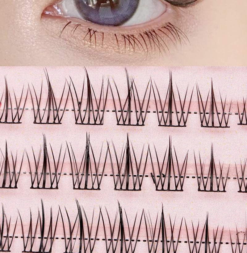 [No glue] 10 rows of super-large capacity pure wild little devil false eyelashes thick photogenic mixed lazy trilogy