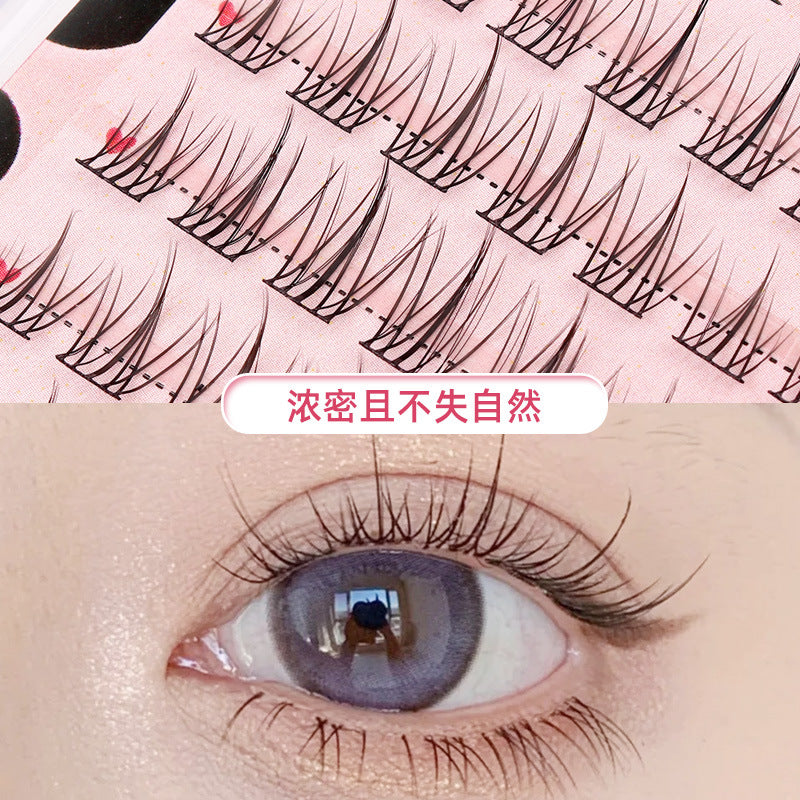 [No glue] 10 rows of super-large capacity pure wild little devil false eyelashes thick photogenic mixed lazy trilogy