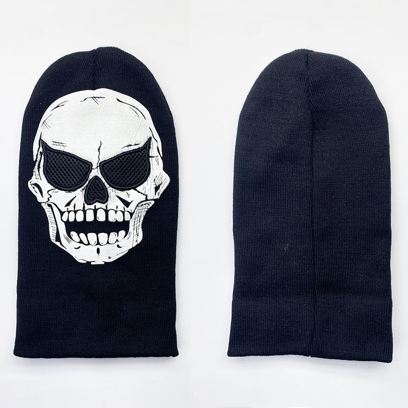 AliExpress Cross Border Skull Luminous Knitted Hat Skull Skeleton Hat Cap Halloween Decoration