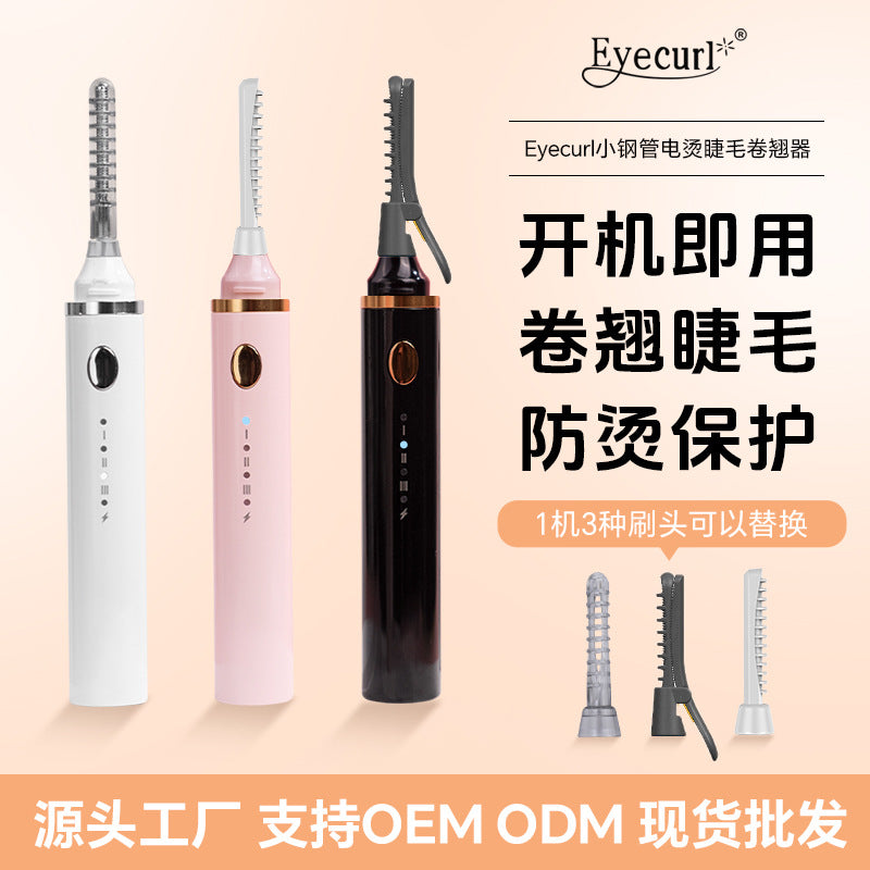 Eyecurl Small Steel Tube Electric Eyelash Curler, Electric Heating, Ready to Use, USB Charging, Clip-On Curler All in One