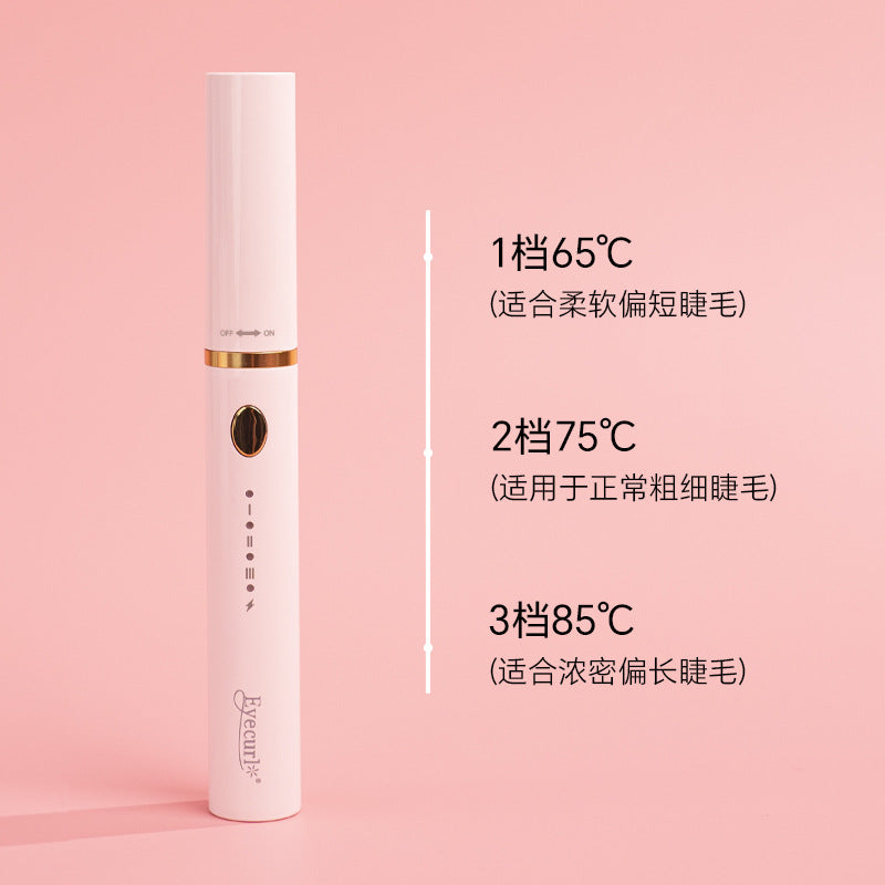 Eyecurl Small Steel Tube Electric Eyelash Curler, Electric Heating, Ready to Use, USB Charging, Clip-On Curler All in One