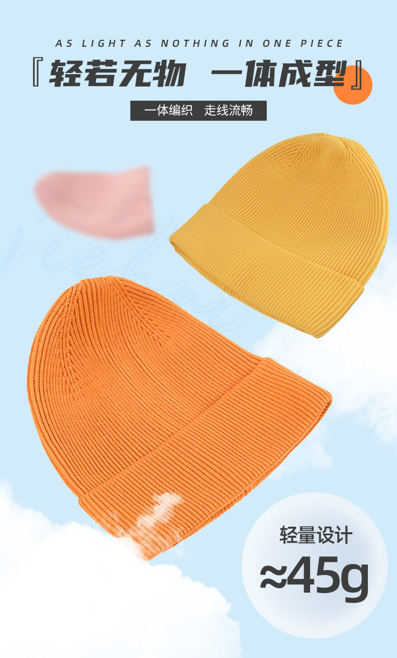 New Four Seasons Flying Woven Men's and Women's Knitted Hat Big Head Wai Cold Hat Men's European and American temu Lazy Style Hat Warm