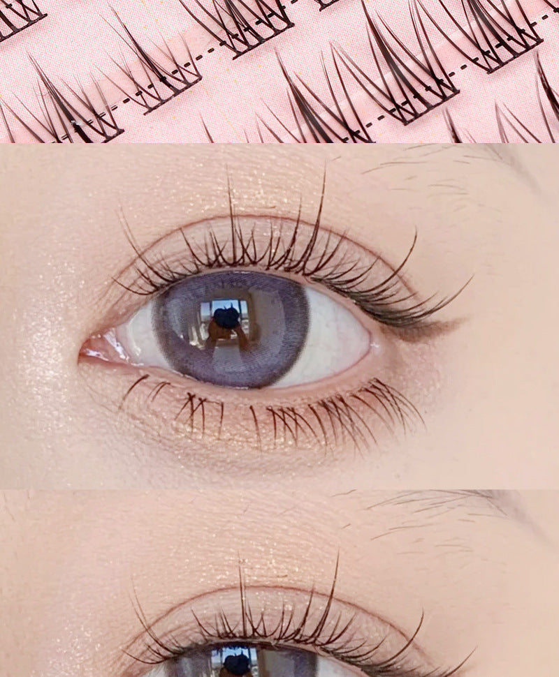[No glue] 10 rows of super-large capacity pure wild little devil false eyelashes thick photogenic mixed lazy trilogy
