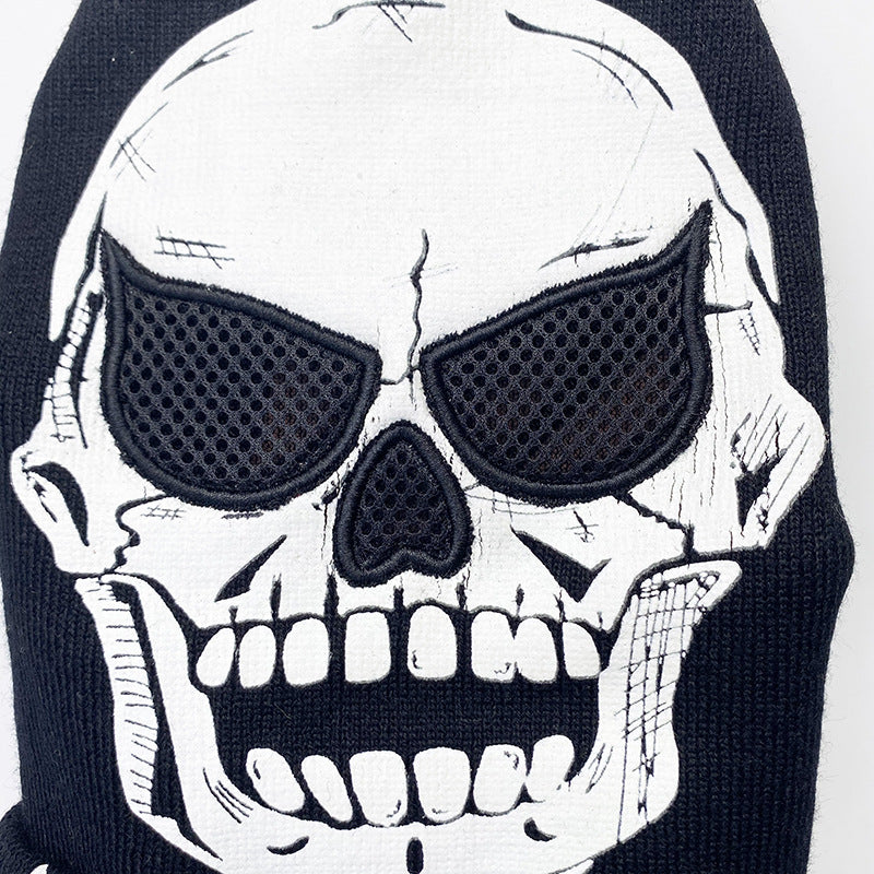 AliExpress Cross Border Skull Luminous Knitted Hat Skull Skeleton Hat Cap Halloween Decoration