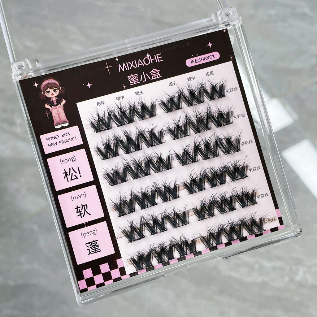 Super Photogenic! Honey Box Large Flower Roll 3D Glue-Free False Eyelashes, No Removal, Sweet and Cool Photogenic, Easy to Use Eyelashes for Lazy People