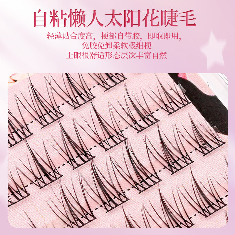 [No glue] 10 rows of super-large capacity pure wild little devil false eyelashes thick photogenic mixed lazy trilogy