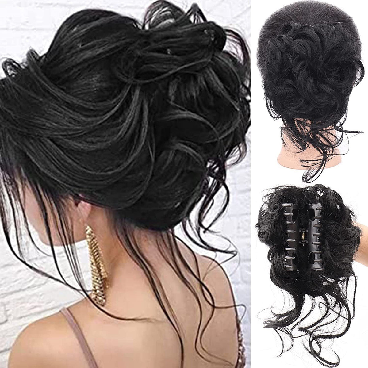 Marubeni Head Fluffy Wig Hair Accessories Hair Accessories Realistic Girls Comfortable Black Soft Durable Styling Increase Display