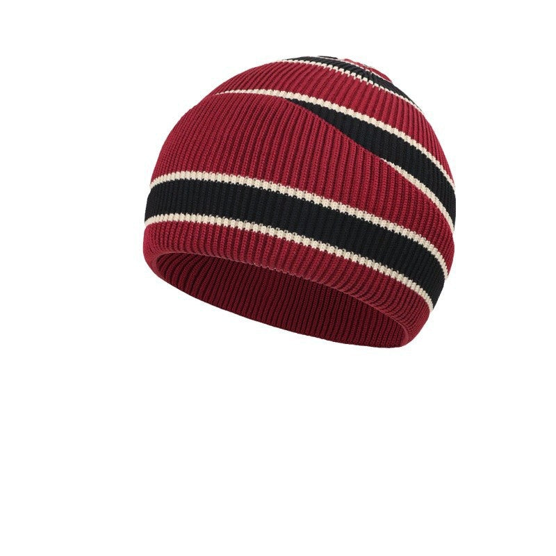 New Four Seasons Flying Woven Men's and Women's Knitted Hat Big Head Wai Cold Hat Men's European and American temu Lazy Style Hat Warm