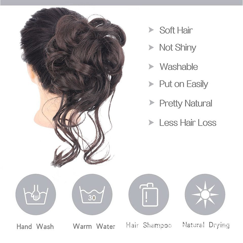 Marubeni Head Fluffy Wig Hair Accessories Hair Accessories Realistic Girls Comfortable Black Soft Durable Styling Increase Display