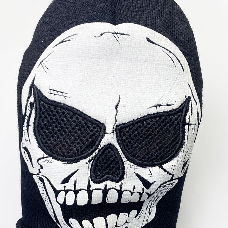 AliExpress Cross Border Skull Luminous Knitted Hat Skull Skeleton Hat Cap Halloween Decoration