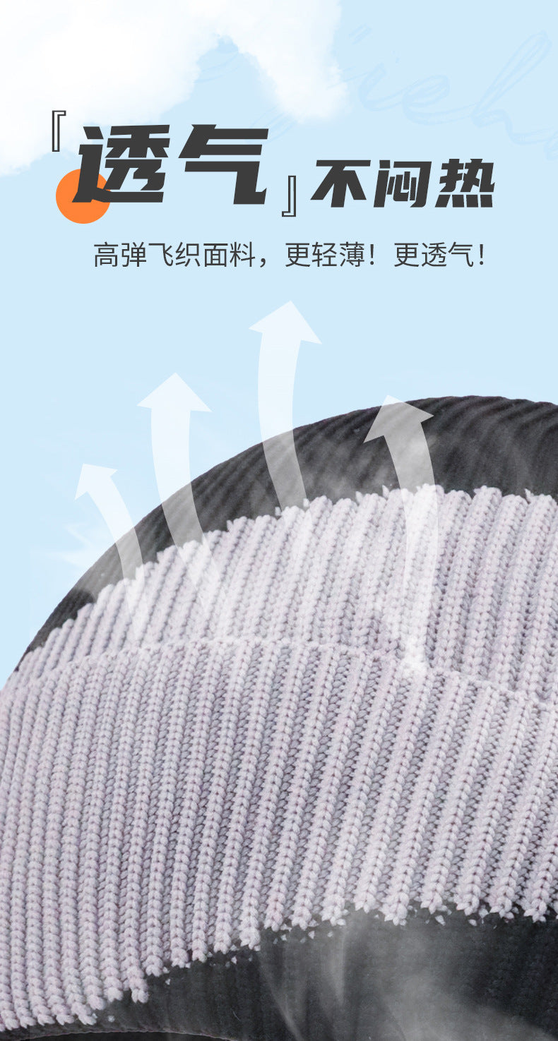 New Four Seasons Flying Woven Men's and Women's Knitted Hat Big Head Wai Cold Hat Men's European and American temu Lazy Style Hat Warm
