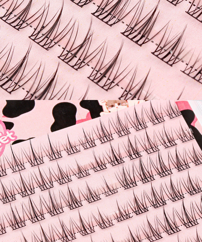 [No glue] 10 rows of super-large capacity pure wild little devil false eyelashes thick photogenic mixed lazy trilogy