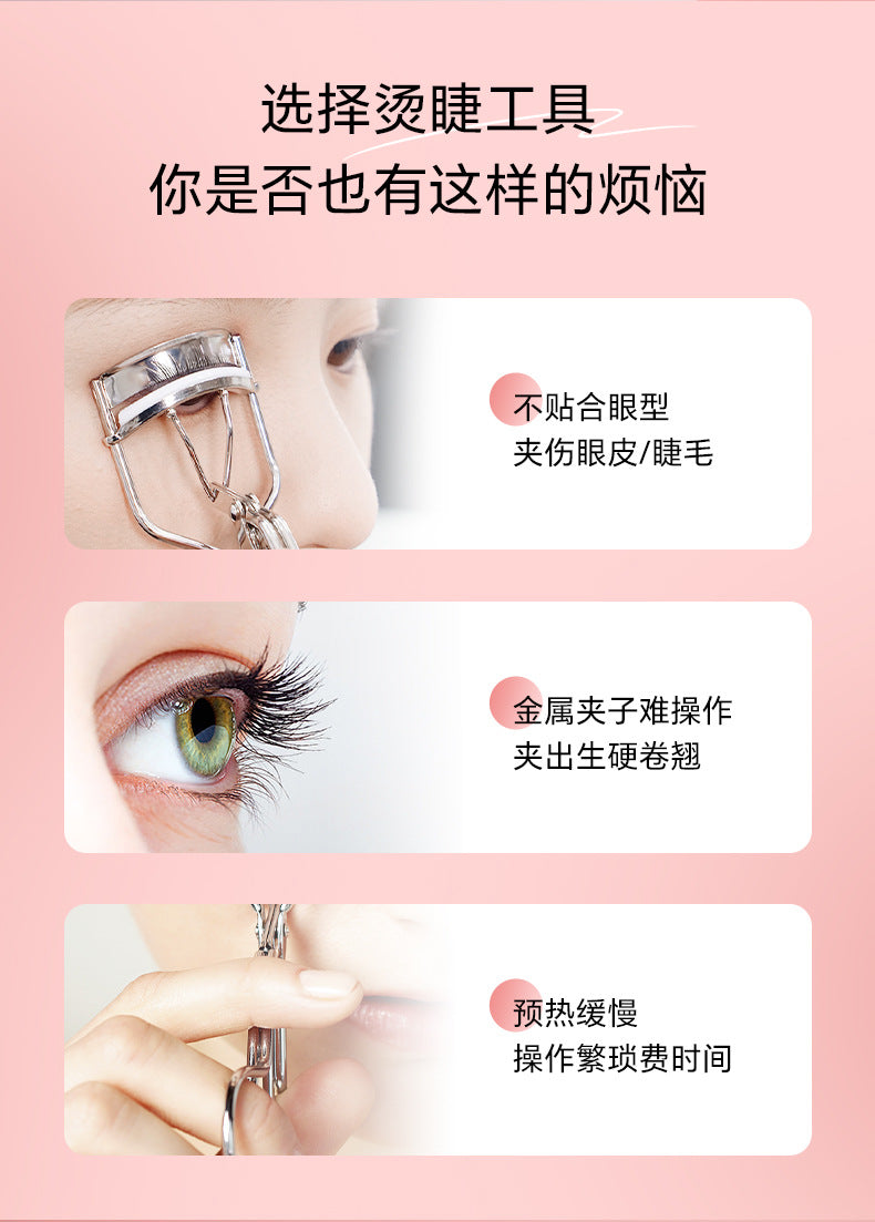 Eyecurl Small Steel Tube Electric Eyelash Curler, Electric Heating, Ready to Use, USB Charging, Clip-On Curler All in One