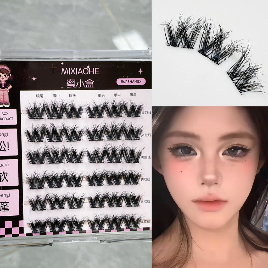 Super Photogenic! Honey Box Large Flower Roll 3D Glue-Free False Eyelashes, No Removal, Sweet and Cool Photogenic, Easy to Use Eyelashes for Lazy People