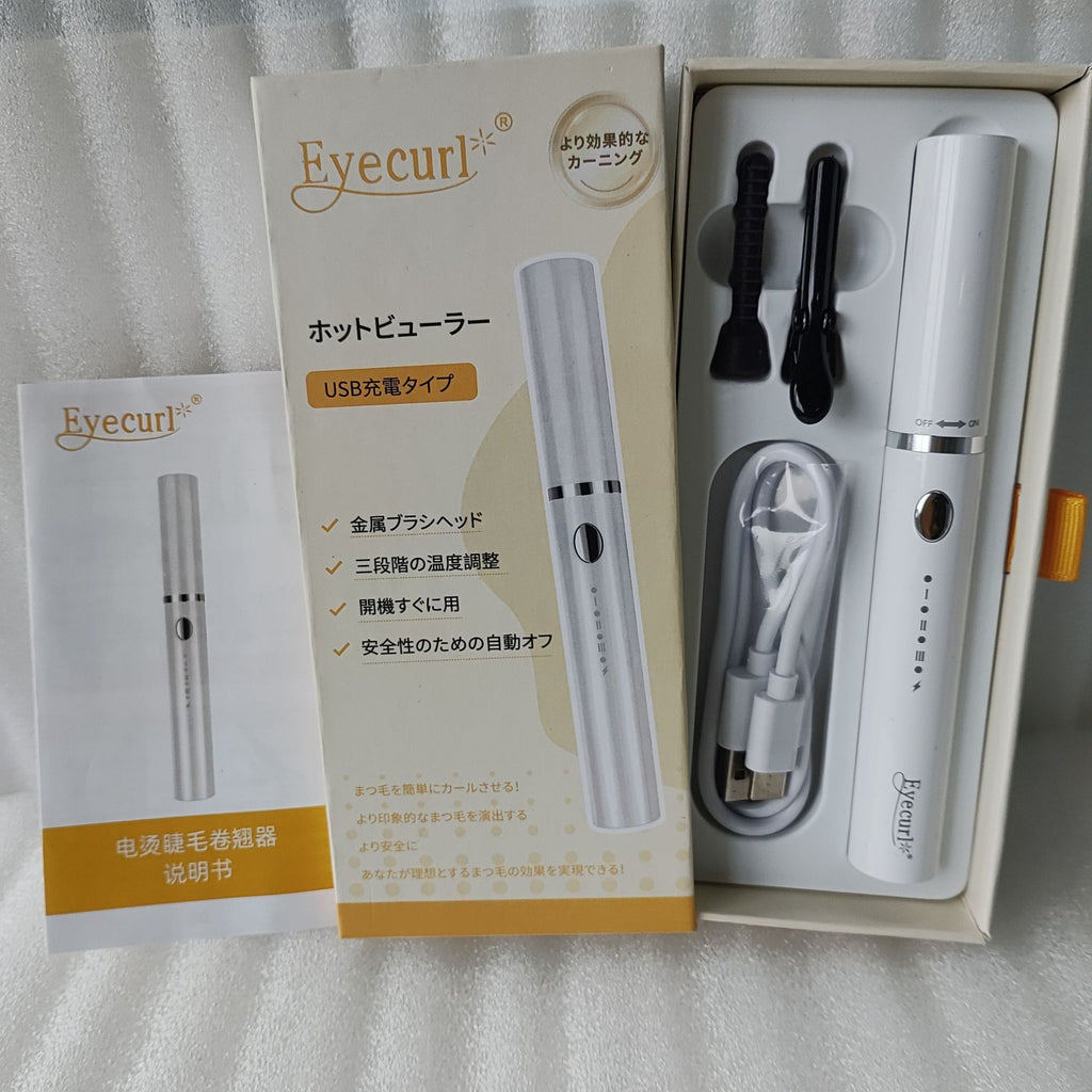 Eyecurl Small Steel Tube Electric Eyelash Curler, Electric Heating, Ready to Use, USB Charging, Clip-On Curler All in One