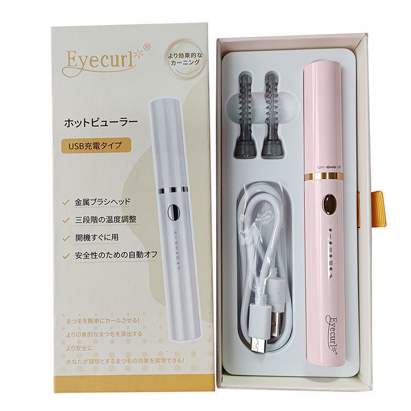Eyecurl Small Steel Tube Electric Eyelash Curler, Electric Heating, Ready to Use, USB Charging, Clip-On Curler All in One